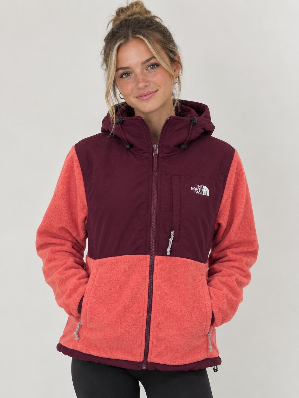 THE NORTH FACE Hooded Denali Fleece Jacket Pink Women’s Small 1218